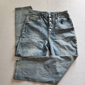 Abound High Rise Button Fly Straight Leg Distressed Jeans Size 29